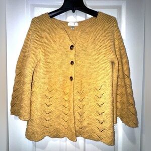 Dress Barn Yellow Button-Up Women's Sweater. Size XL